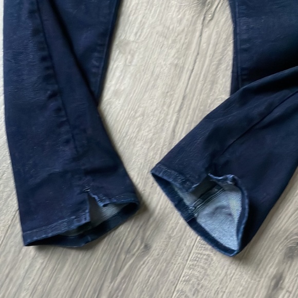 NYDJ Petite Pull up Skinny Dark Blue Denim Ankle Pull On Pant with slits. - Picture 5 of 9